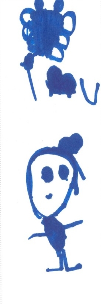Blue line drawing
