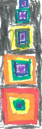 colorful blocks on a black background