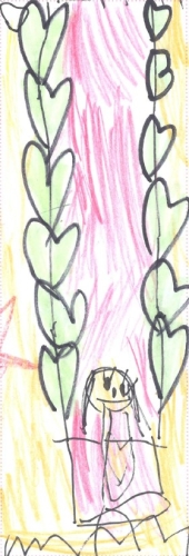 kid on a swing with hearts