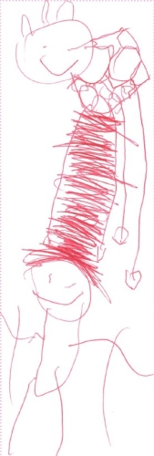 person with a tall hat and an animal