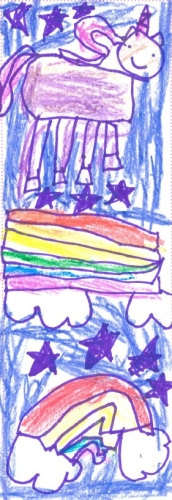 Bright rainbows and unicorn