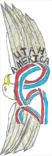 An eagle with America 250 and Utah