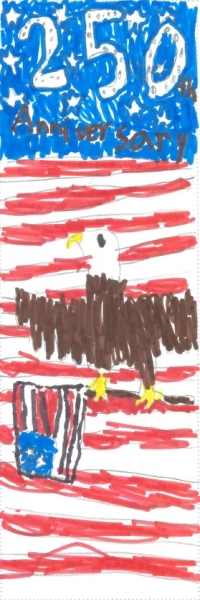 250th Anniversary with flag and eagle