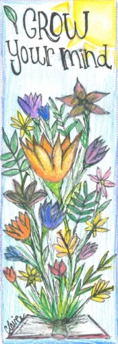 Grow your Mind, book with flowers