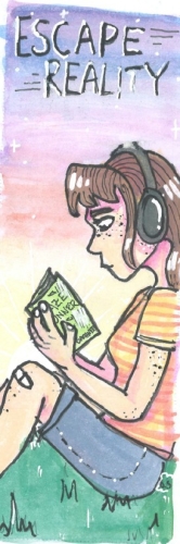 teen reading a book, Escape Reality