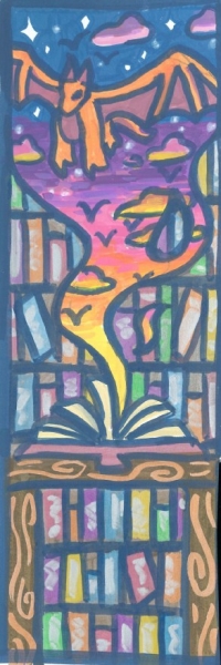 dragon and books